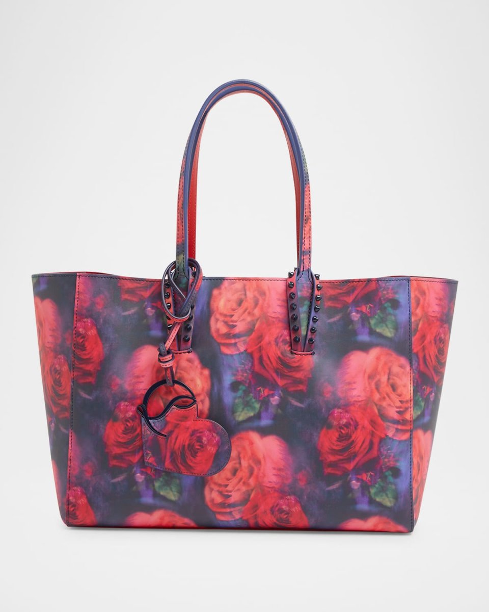 Cabata Soft Small Tote Bag in Rose Printed Leather